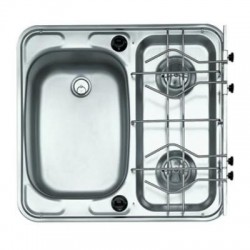 Combined sink stainless steel 304 and stove 2 lights 1.6 kw 490 X 460 mm